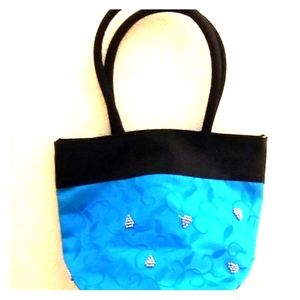 Blue purse with small beads